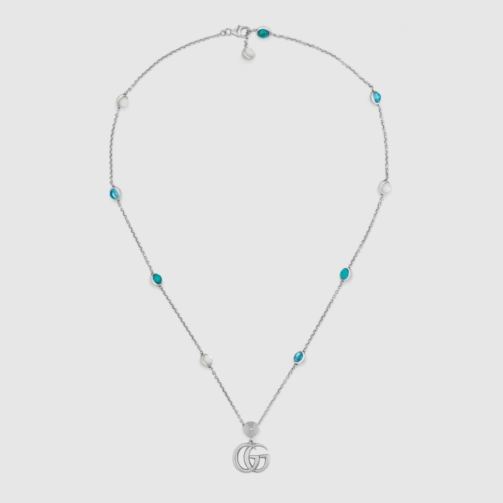 Used Gucci Double G mother of pearl necklace